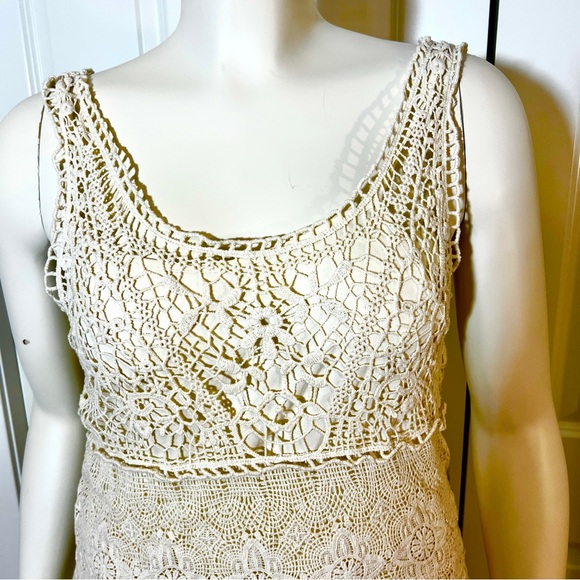 American Eagle Ivory Crochet Dress Sz L - Picture 2 of 7
